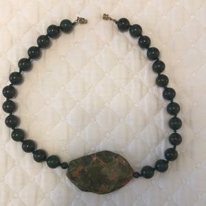 Very pretty Unakite Necklace. Screw toggle closing.